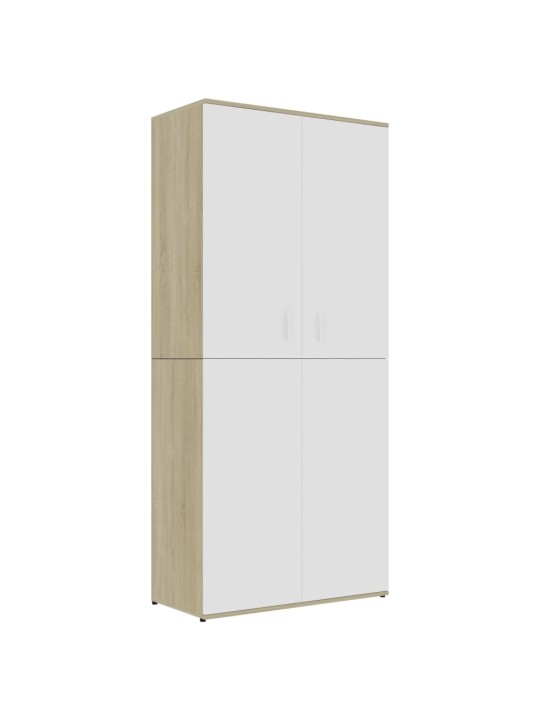 Apavu skapis, balta un ozolkoka krāsa, 80x39x178 cm