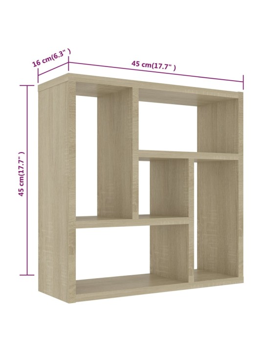 Sienas plaukts ozolkoka krāsa 45,1x16x45,1 cm inženierijas koks