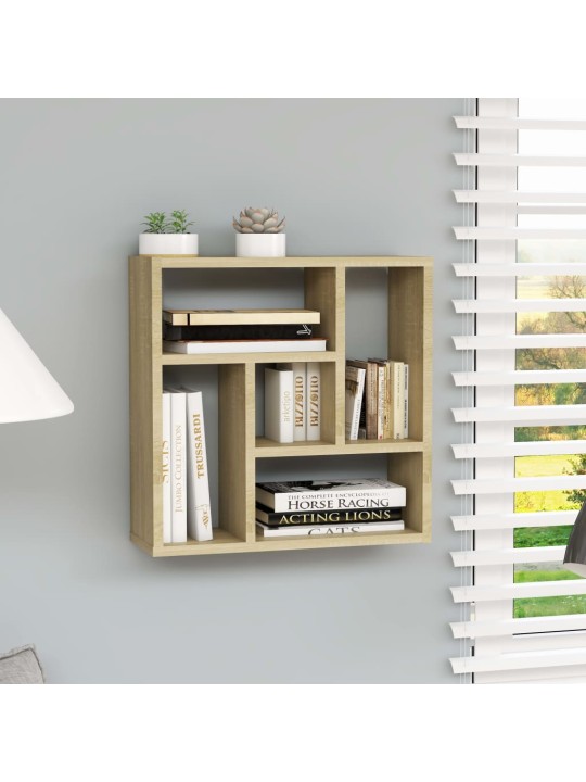 Sienas plaukts ozolkoka krāsa 45,1x16x45,1 cm inženierijas koks