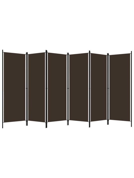 6-paneļu istabas aizslietnis, brūns, 300x180 cm