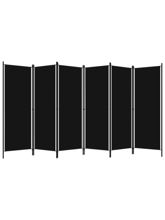 6-paneļu istabas aizslietnis, melns, 300x180 cm