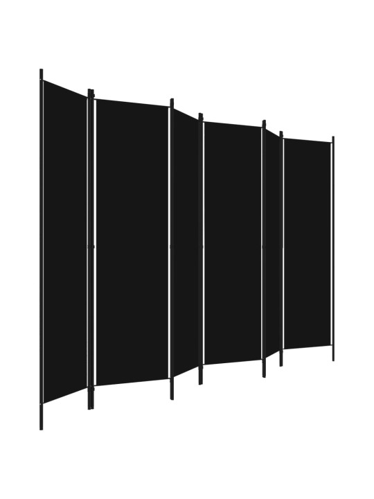 6-paneļu istabas aizslietnis, melns, 300x180 cm