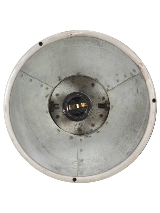 Griestu lampa, industriāls dizains, sudrabaina, mango koks, e27