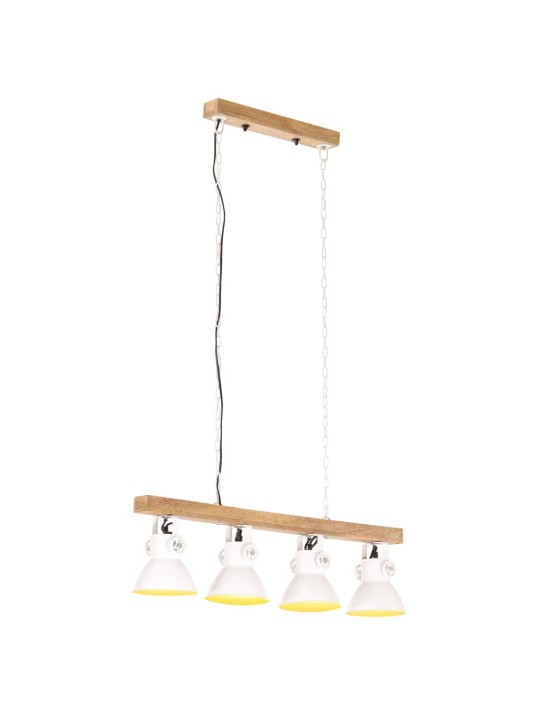 Griestu lampa, industriāls dizains, balta, mango koks, e27