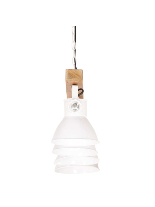 Griestu lampa, industriāls dizains, balta, mango koks, e27