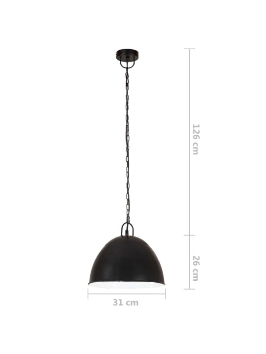 Griestu lampa, industriāls dizains, melna, 25 w, 31 cm, e27