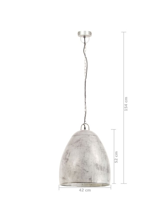 Griestu lampa, industriāls dizains, sudrabaina, 25 W, 42cm, E27