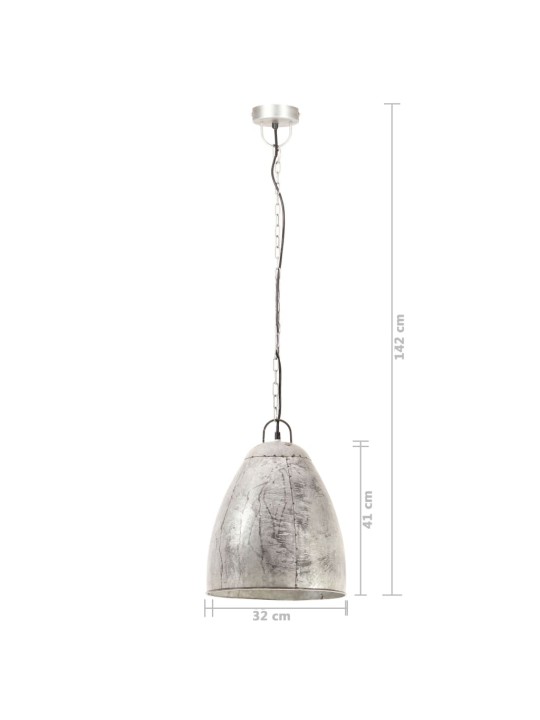 Griestu lampa, industriāls dizains, sudrabaina, 25 w, 32cm, e27