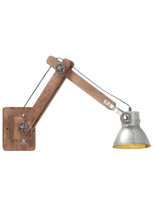 Sienas lampa, industriāls stils, sudrabaina, apaļa, e27