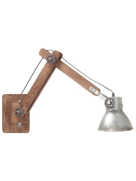 Sienas lampa, industriāls stils, sudrabaina, apaļa, e27
