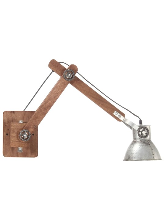 Sienas lampa, industriāls stils, sudrabaina, apaļa, e27