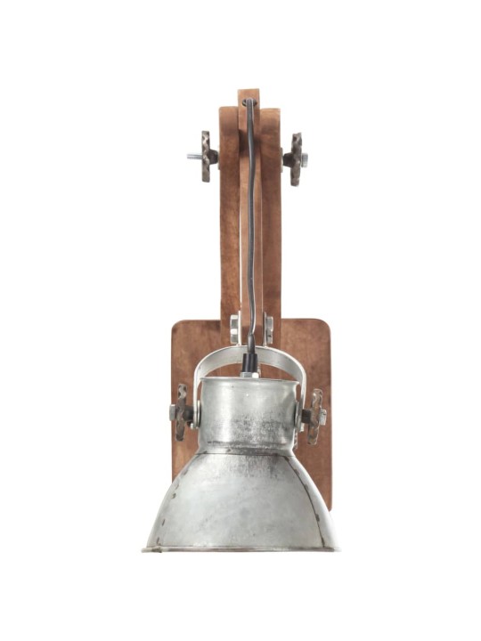 Sienas lampa, industriāls stils, sudrabaina, apaļa, e27