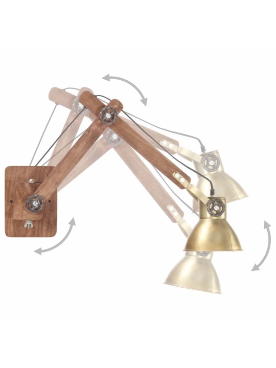 Sienas lampa, industriāls stils, misiņa krāsā, apaļa, e27