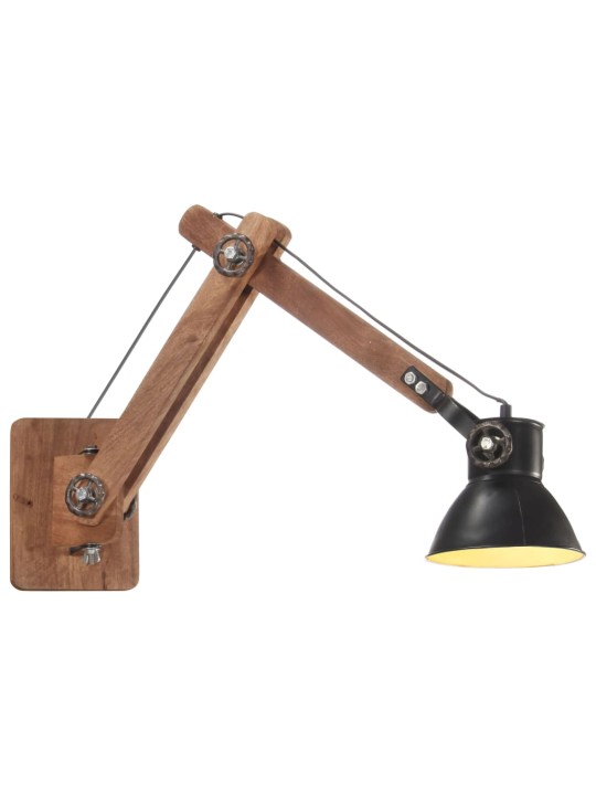 Sienas lampa, industriāls stils, melna, apaļa, e27