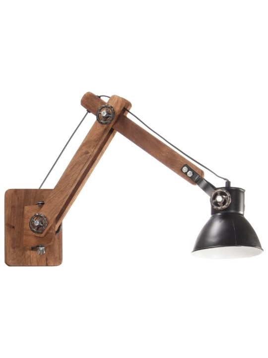 Sienas lampa, industriāls stils, melna, apaļa, e27