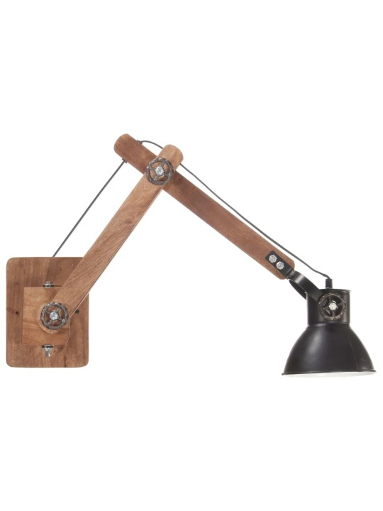 Sienas lampa, industriāls stils, melna, apaļa, e27
