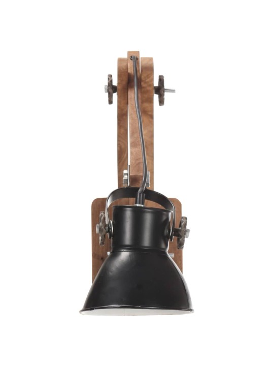 Sienas lampa, industriāls stils, melna, apaļa, e27