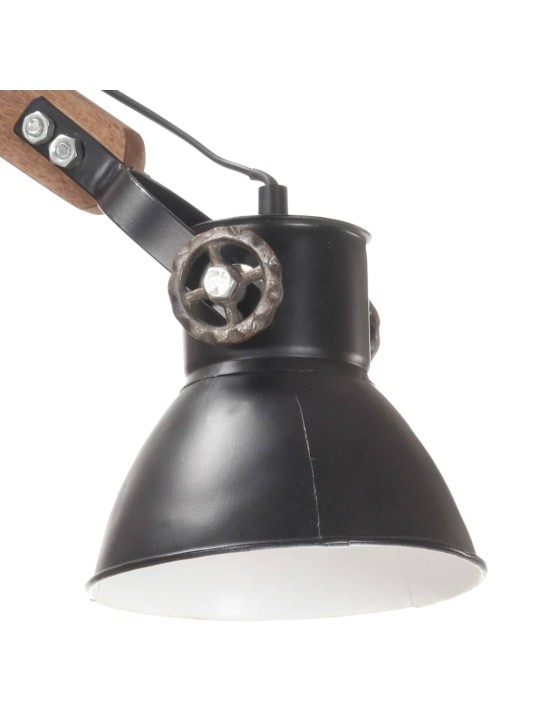 Sienas lampa, industriāls stils, melna, apaļa, e27