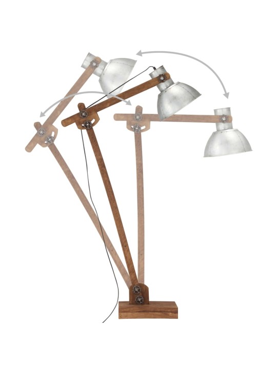 Grīdas lampa, sudraba krāsā, mango masīvkoks, e27