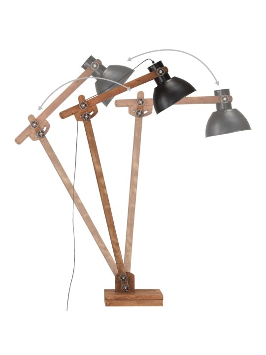 Grīdas lampa, melna, mango masīvkoks, e27
