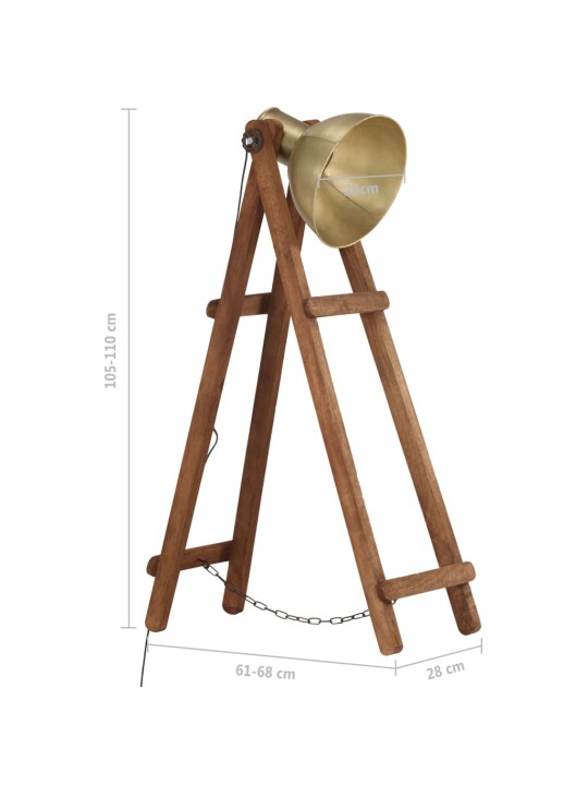 Grīdas lampa, misiņa krāsā, mango masīvkoks, e27