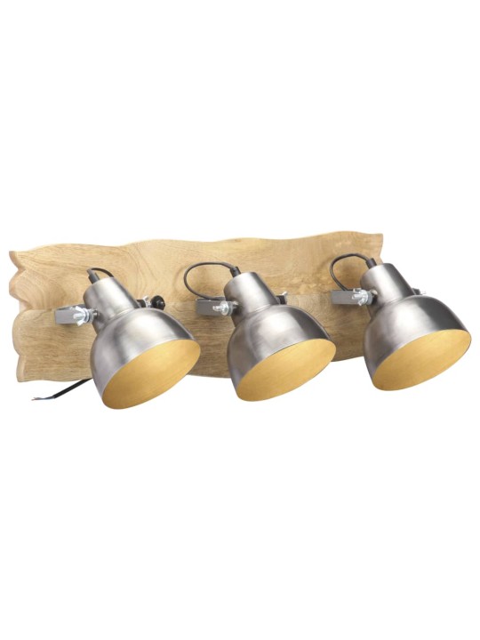 Sienas lampa, industriāls dizains, 68x23 cm, e27, mango koks