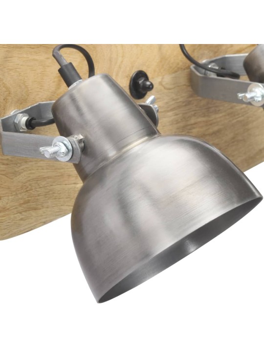 Sienas lampa, industriāls dizains, 68x23 cm, e27, mango koks