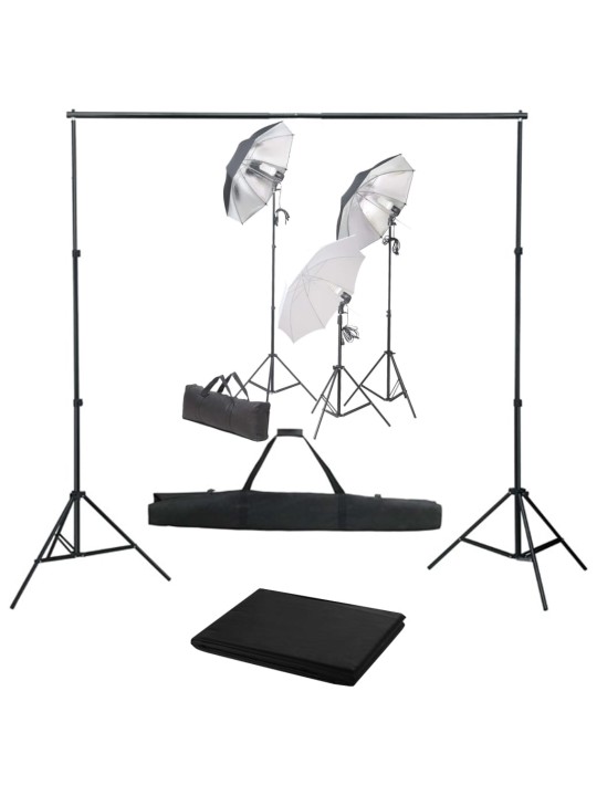 Fotostudijas komplekts, gaismas un fons
