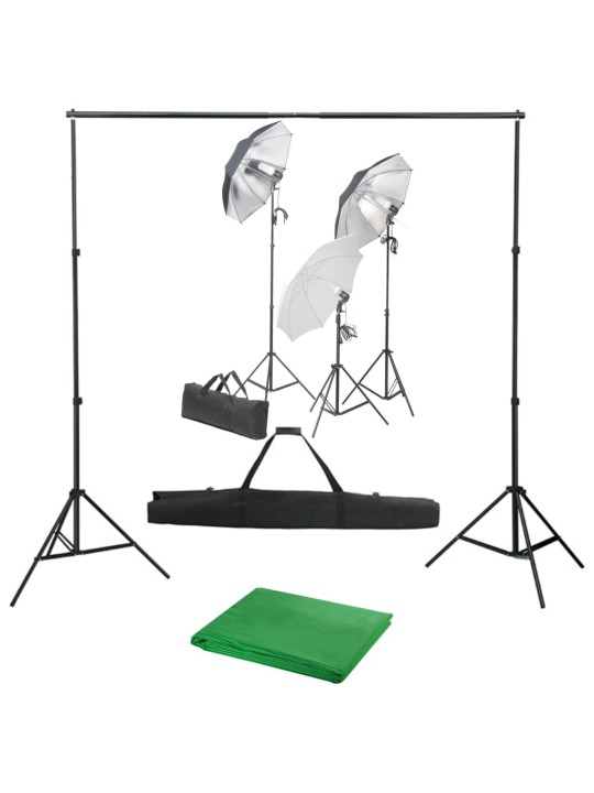 Fotostudijas komplekts, gaismas un fons