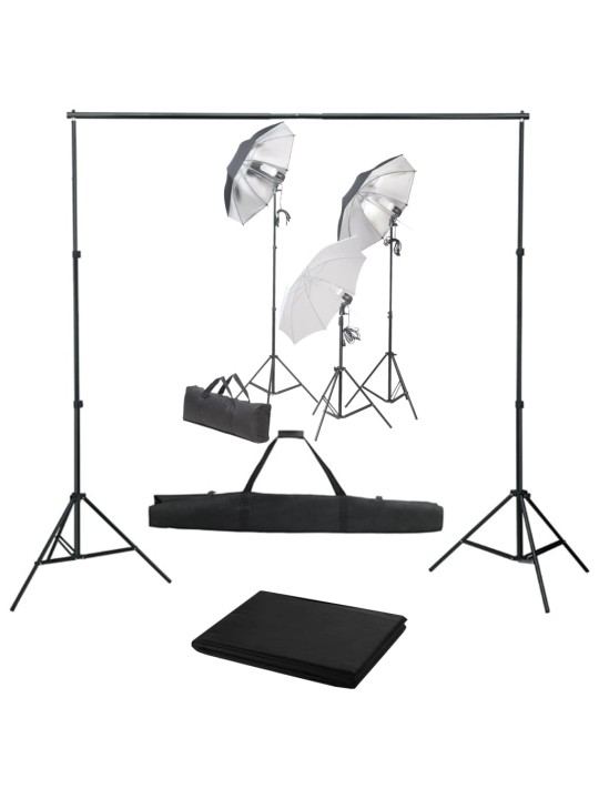 Fotostudijas komplekts, gaismas un fons