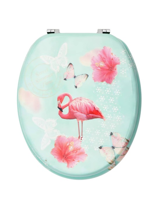 Tualetes poda sēdeklis ar vāku, mdf, flamingo dizains