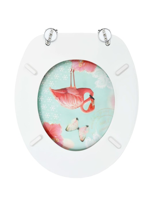 Tualetes poda sēdeklis ar vāku, mdf, flamingo dizains