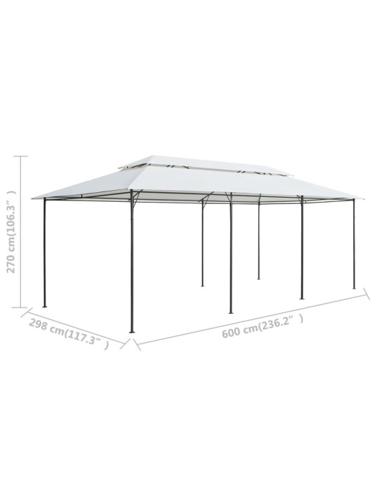 Dārza nojume, 600x298x270 cm, balta, 180g/m²