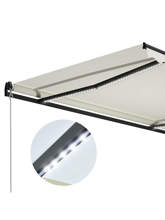 Izvelkama markīze ar led, manuāla, 300x250 cm, krēmkrāsā