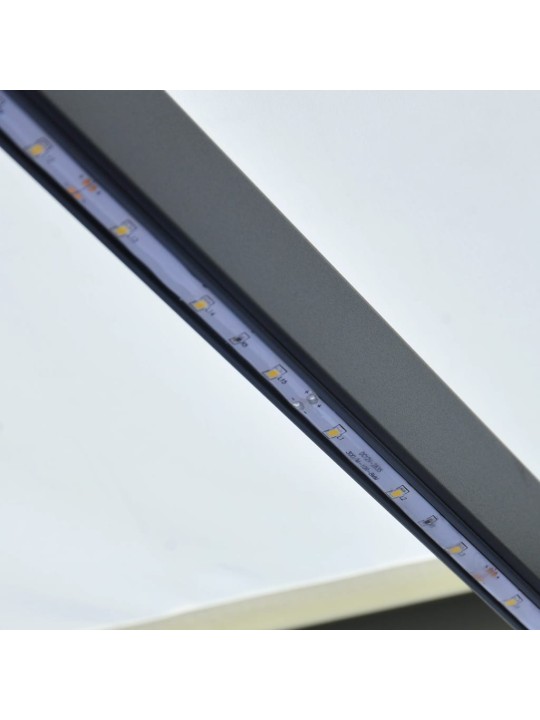 Izvelkama markīze ar led, manuāla, 300x250 cm, krēmkrāsā
