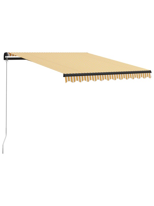 Izvelkama markīze ar led, manuāla, 300x250cm, dzeltena un balta