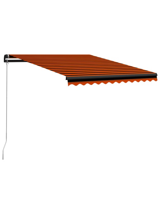 Izvelkama markīze ar led, manuāla, 300x250 cm, oranža un brūna