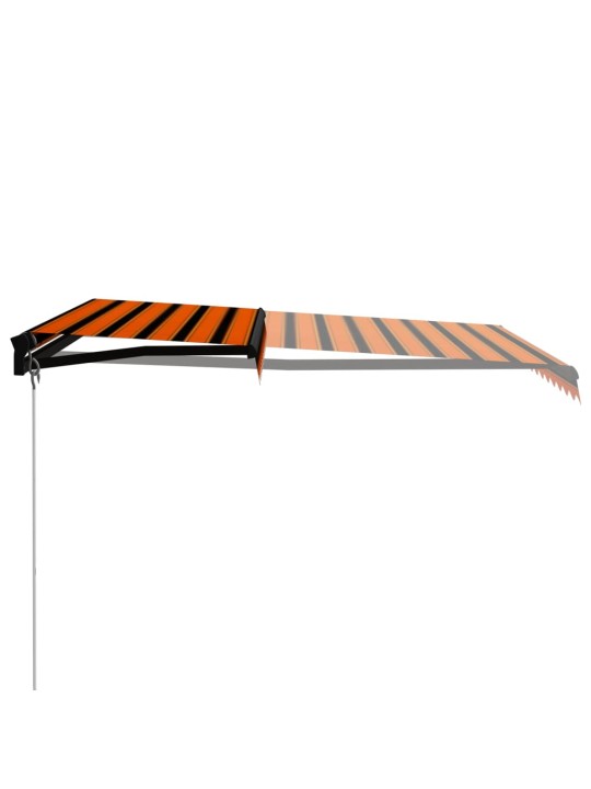 Izvelkama markīze ar led, manuāla, 300x250 cm, oranža un brūna