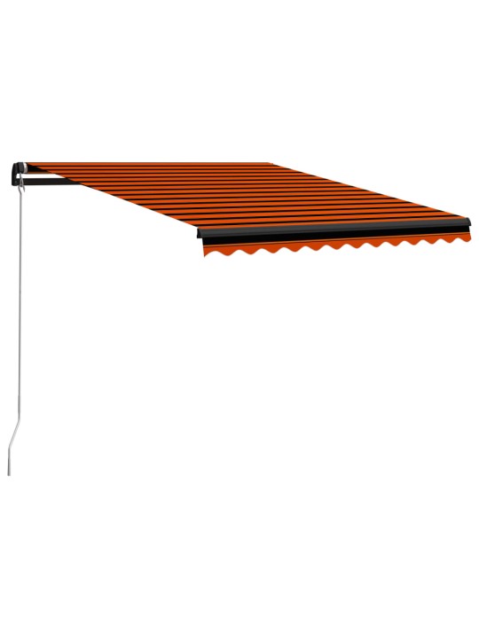 Izvelkama markīze ar led, manuāla, 350x250 cm, oranža un brūna
