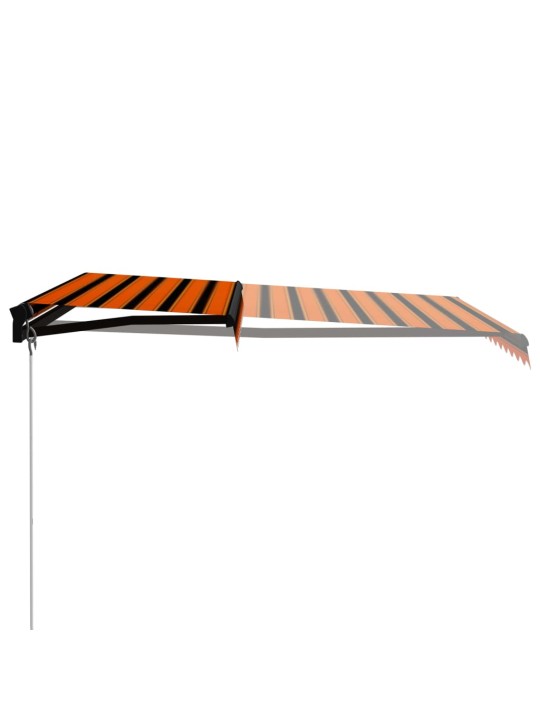 Izvelkama markīze ar led, manuāla, 350x250 cm, oranža un brūna