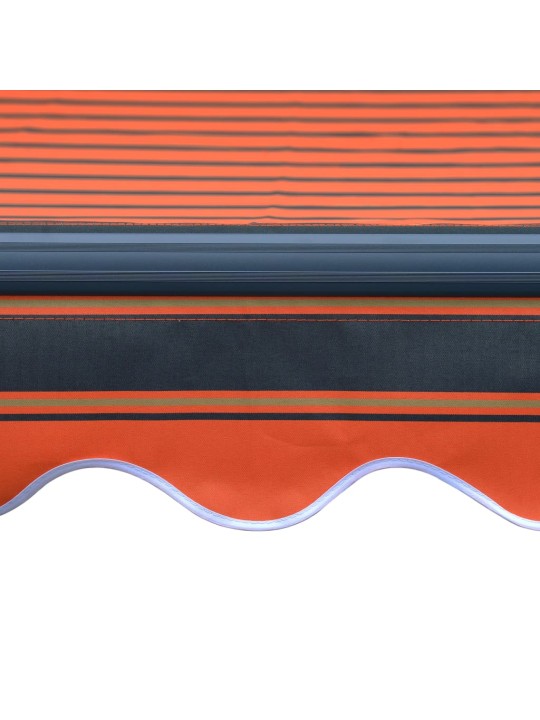 Izvelkama markīze ar led, manuāla, 350x250 cm, oranža un brūna