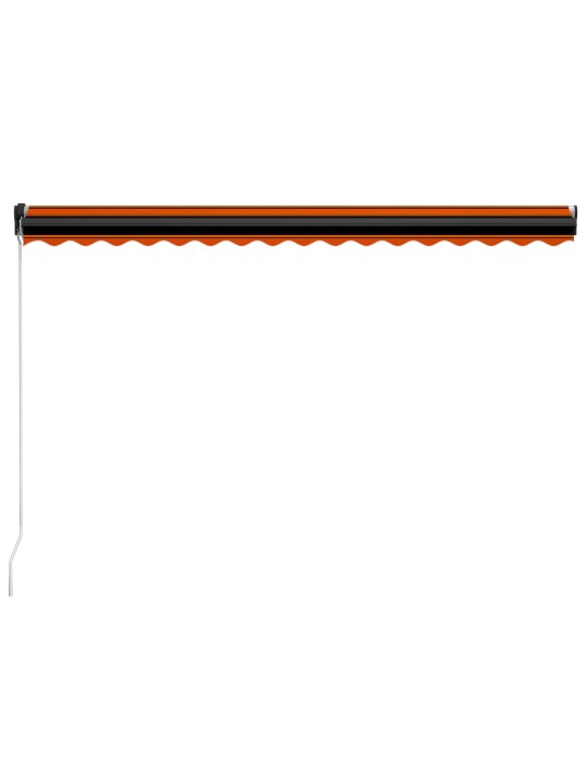 Izvelkama markīze ar led, manuāla, 450x300 cm, oranža un brūna