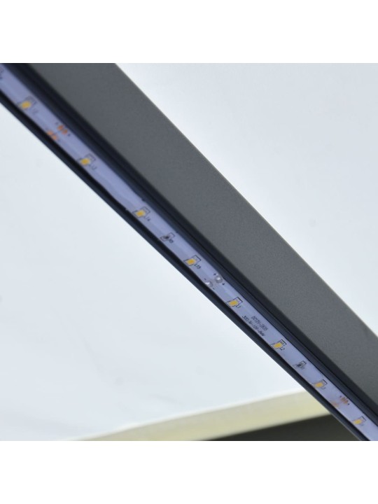 Izvelkama markīze ar led, manuāla, 600x300 cm, krēmkrāsā