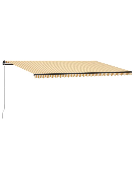 Izvelkama markīze ar led, manuāla, 600x300cm, dzeltena un balta