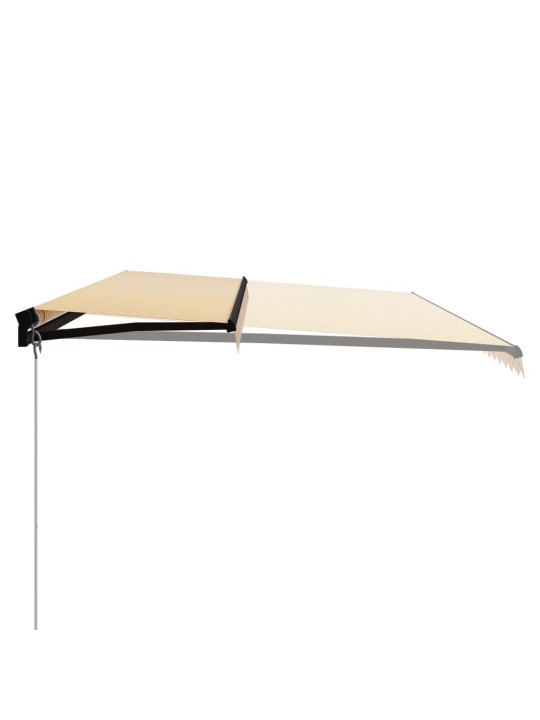 Izvelkama markīze ar led, manuāla, 600x300cm, dzeltena un balta