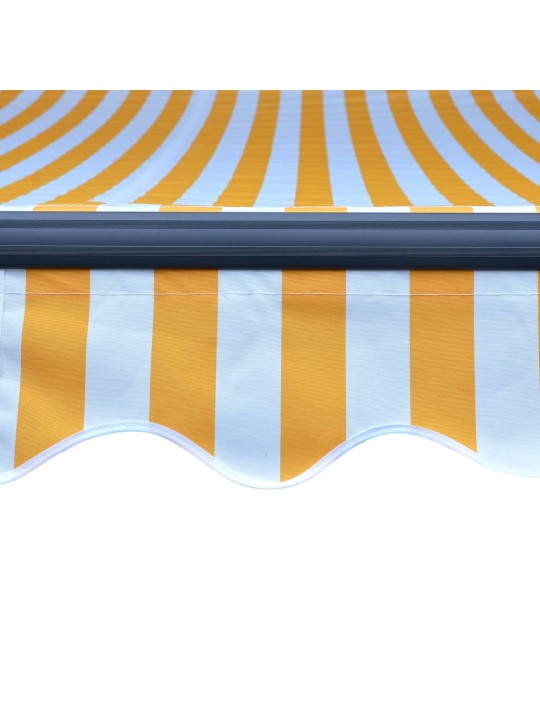 Izvelkama markīze ar led, manuāla, 600x300cm, dzeltena un balta