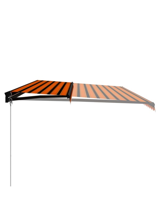 Izvelkama markīze ar led, manuāla, 600x300 cm, oranža un brūna