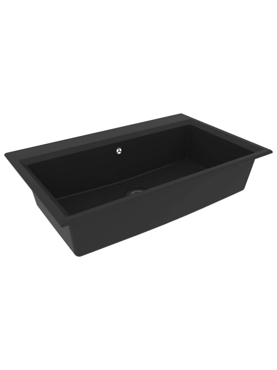 Virtuves izlietne melna 79 x 50 x 31 cm granīts