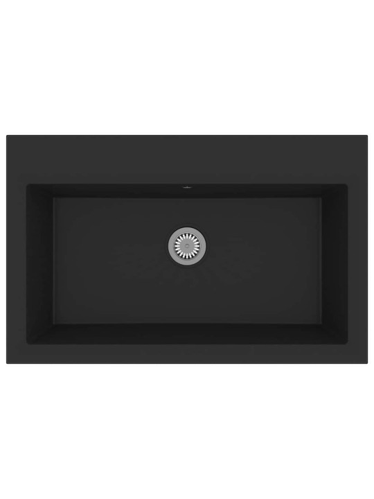 Virtuves izlietne melna 79 x 50 x 31 cm granīts