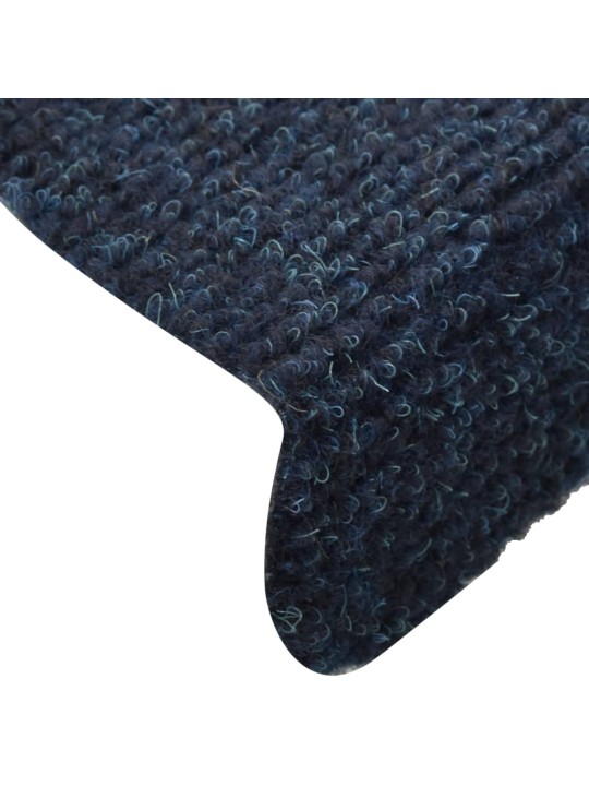 Kāpņu paklāji, 15 gab., pašlīmējoši, 65x21x4 cm, zili